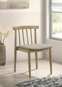 Cullen Mid-Century Spindle Back Dining Chairs (Set of 2) - Wheat Upholstered Seat, Natural Oak or Walnut – view 1