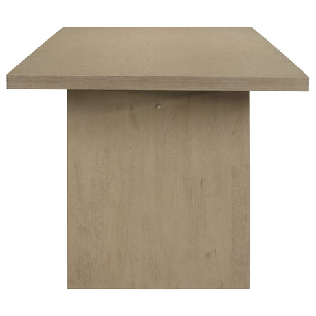 Decker 82" Slab-Top Dining Table & 7-Piece Sets - Natural Oak with Cream, Black or Grey Upholstered Chairs – view 20