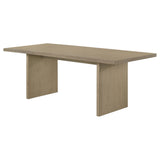 Decker 82" Slab-Top Dining Table & 7-Piece Sets - Natural Oak with Cream, Black or Grey Upholstered Chairs – view 8