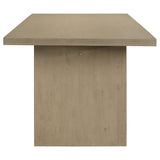 Decker 82" Slab-Top Dining Table & 7-Piece Sets - Natural Oak with Cream, Black or Grey Upholstered Chairs – view 9