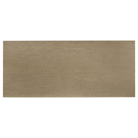 Decker 82" Slab-Top Dining Table & 7-Piece Sets - Natural Oak with Cream, Black or Grey Upholstered Chairs – view 10
