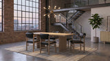 Decker 82" Slab-Top Dining Table & 7-Piece Sets - Natural Oak with Cream, Black or Grey Upholstered Chairs – view 14