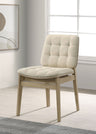 Redbridge Channel-Tufted Velvet Dining Side Chairs (Set of 2) - Cream with Natural Oak or Walnut Frame – view 1