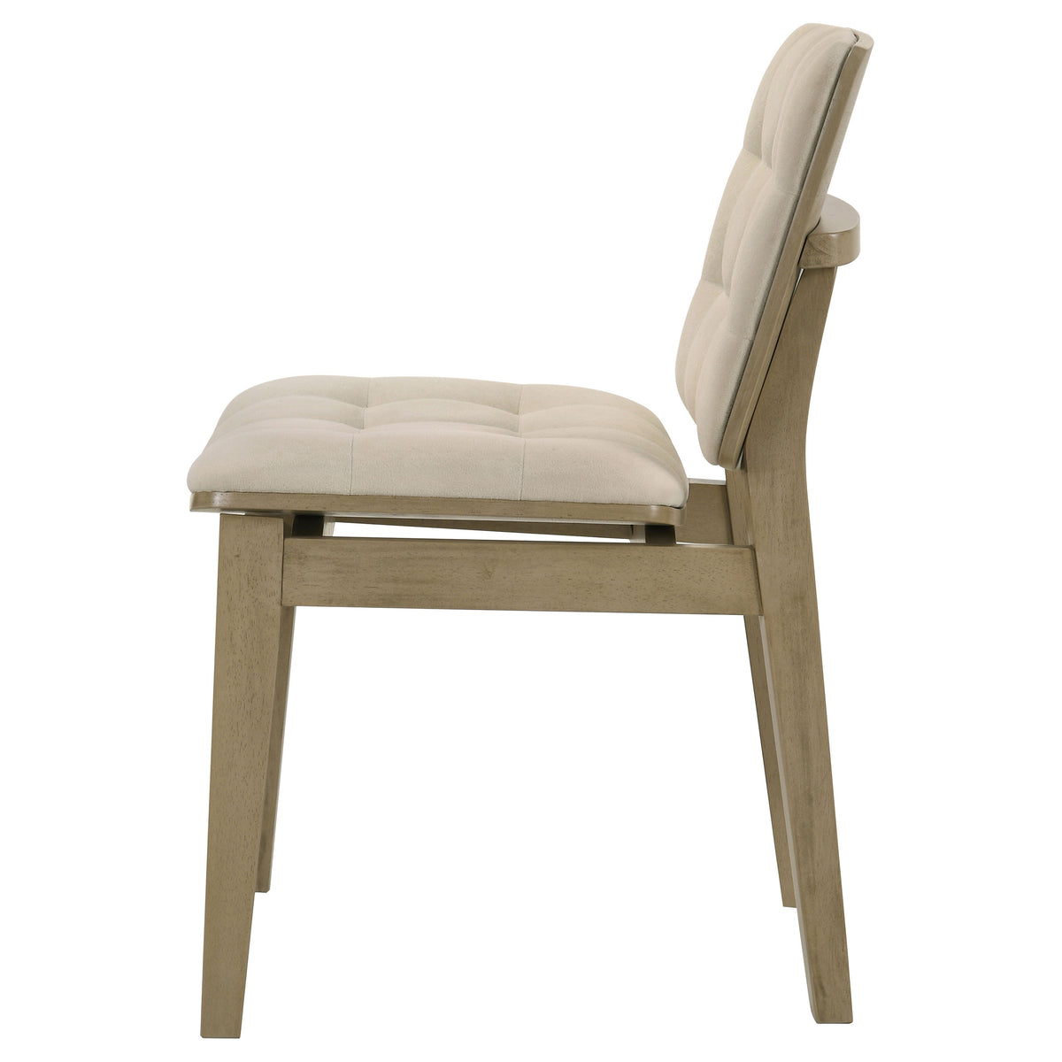Redbridge Channel-Tufted Velvet Dining Side Chairs (Set of 2) - Cream with Natural Oak or Walnut Frame – view 8