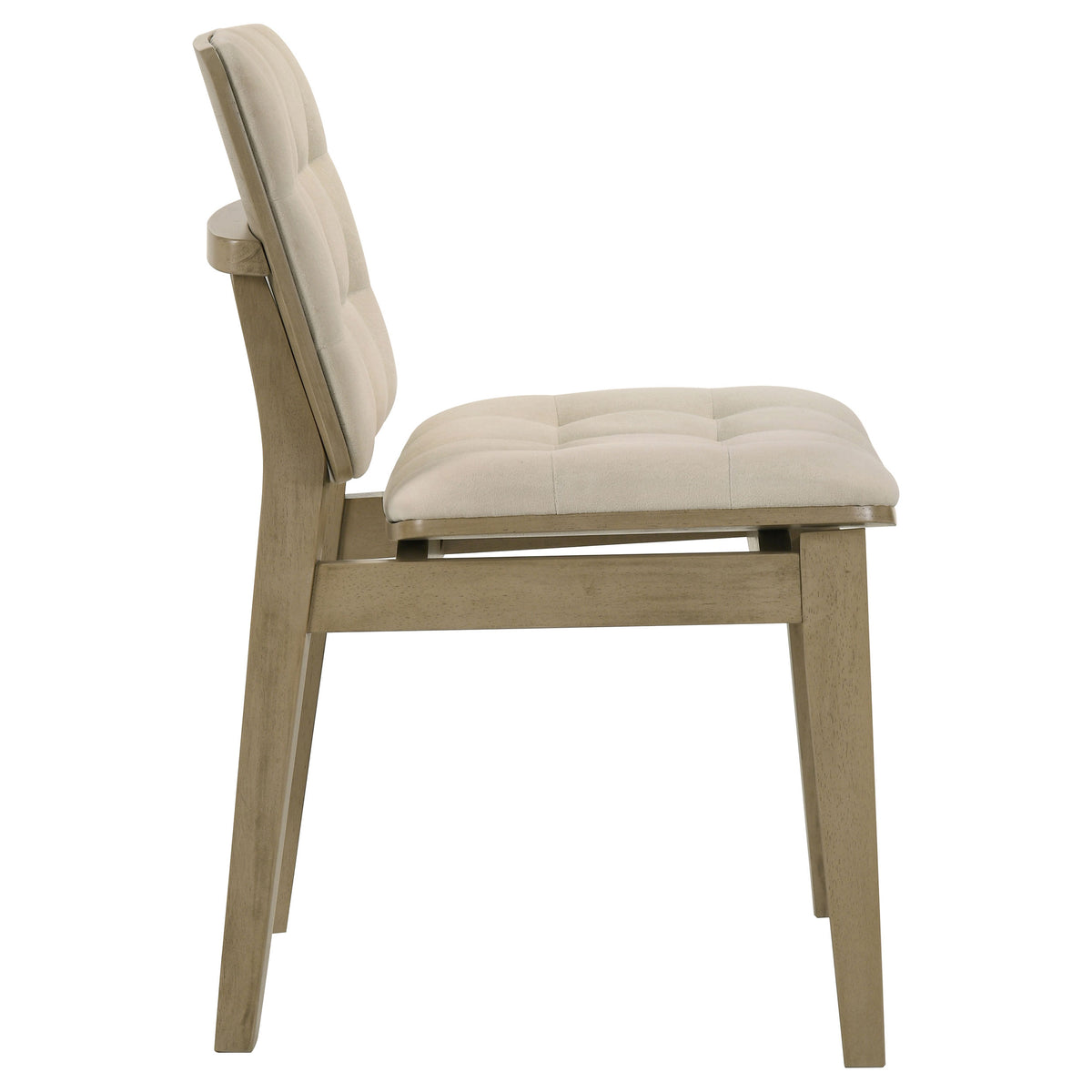 Redbridge Channel-Tufted Velvet Dining Side Chairs (Set of 2) - Cream with Natural Oak or Walnut Frame – view 11