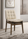 Redbridge Channel-Tufted Velvet Dining Side Chairs (Set of 2) - Cream with Natural Oak or Walnut Frame – view 2