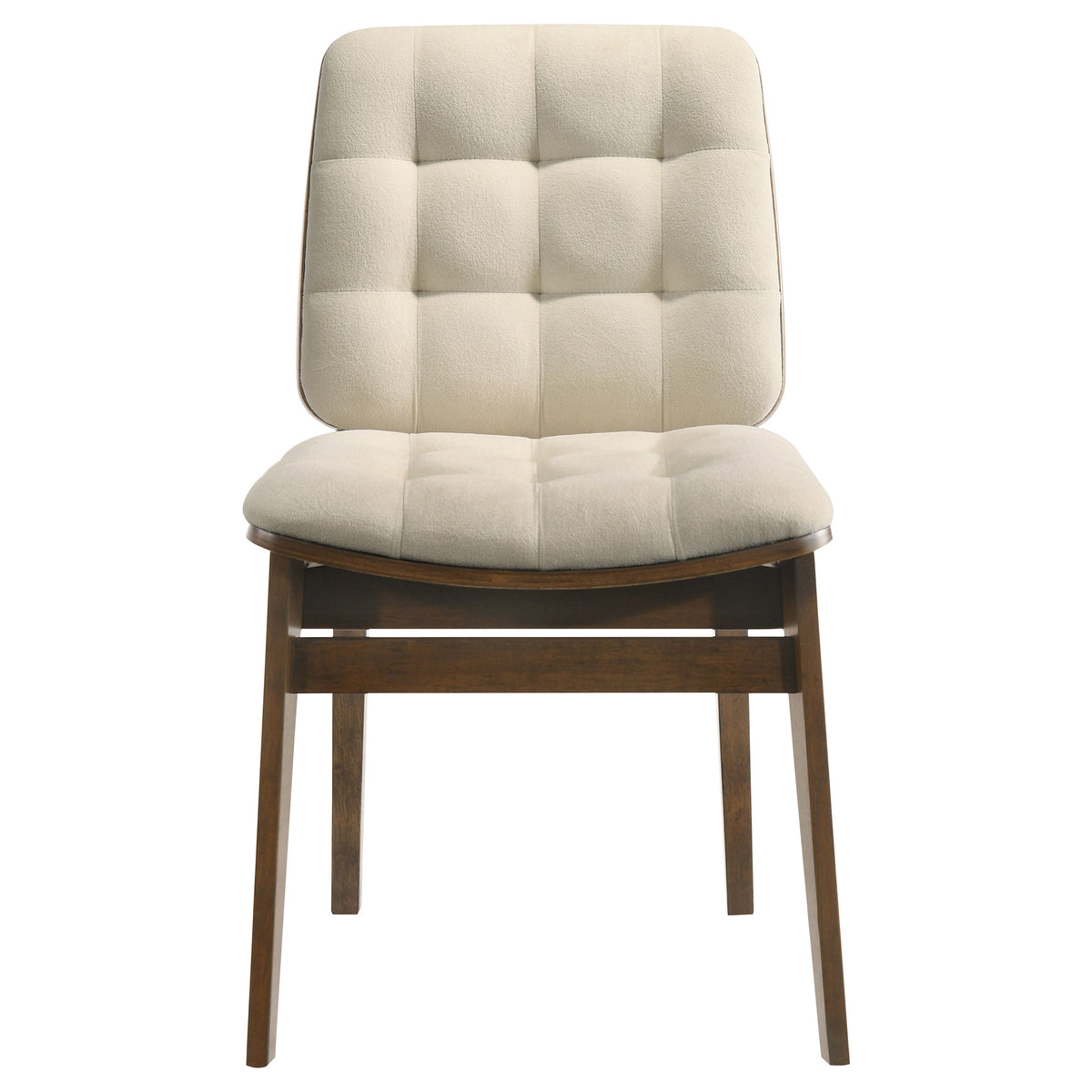 Redbridge Channel-Tufted Velvet Dining Side Chairs (Set of 2) - Cream with Natural Oak or Walnut Frame – view 15