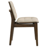 Redbridge Channel-Tufted Velvet Dining Side Chairs (Set of 2) - Cream with Natural Oak or Walnut Frame – view 20