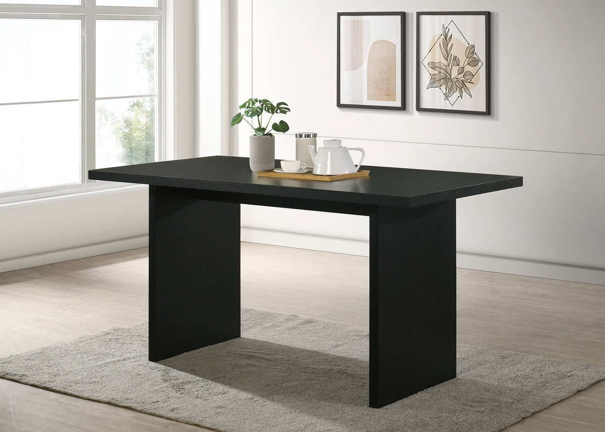 Decker 70" Counter Height Dining Table & 7-Piece Sets - Black Slab Top with Upholstered Counter Chairs – view 1