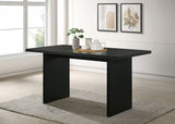 Decker 70" Counter Height Dining Table & 7-Piece Sets - Black Slab Top with Upholstered Counter Chairs – view 1