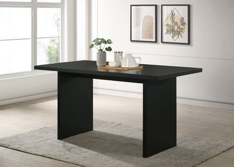Decker 70" Counter Height Dining Table & 7-Piece Sets - Black Slab Top with Upholstered Counter Chairs – view 1