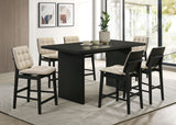 Decker 70" Counter Height Dining Table & 7-Piece Sets - Black Slab Top with Upholstered Counter Chairs – view 12
