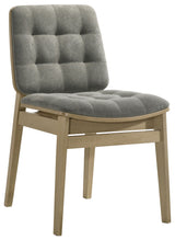 Redbridge Channel-Tufted Grey Velvet Dining Side Chairs (Set of 2) - Natural Oak or Walnut Wood Frame – view 4