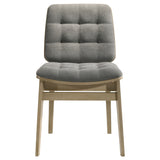 Redbridge Channel-Tufted Grey Velvet Dining Side Chairs (Set of 2) - Natural Oak or Walnut Wood Frame – view 5
