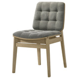 Redbridge Channel-Tufted Grey Velvet Dining Side Chairs (Set of 2) - Natural Oak or Walnut Wood Frame – view 6