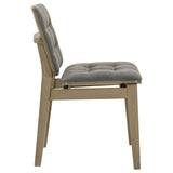 Redbridge Channel-Tufted Grey Velvet Dining Side Chairs (Set of 2) - Natural Oak or Walnut Wood Frame – view 10