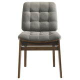 Redbridge Channel-Tufted Grey Velvet Dining Side Chairs (Set of 2) - Natural Oak or Walnut Wood Frame – view 16