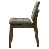Redbridge Channel-Tufted Grey Velvet Dining Side Chairs (Set of 2) - Natural Oak or Walnut Wood Frame – view 18
