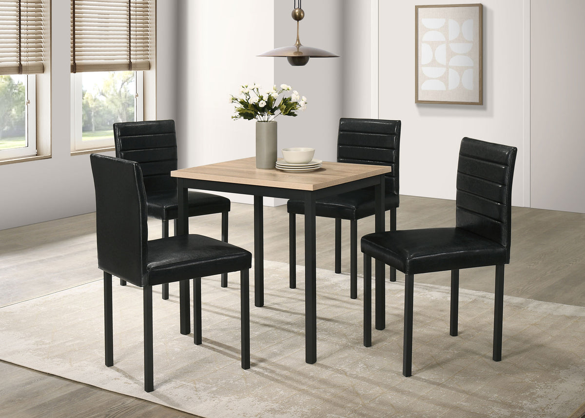Garza Space-Saving Dining Table & 5-Piece Sets - 5pcs- Space-Saving Table + 4 Side Chairs