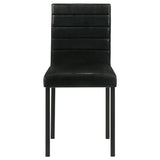 Garza Space-Saving Dining Table & 5-Piece Sets - Greige Oak Top, Black Metal Frame & Leatherette Chairs – view 19