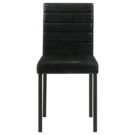 Garza Space-Saving Dining Table & 5-Piece Sets - Greige Oak Top, Black Metal Frame & Leatherette Chairs – view 19