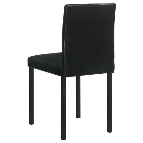 Garza Space-Saving Dining Table & 5-Piece Sets - Greige Oak Top, Black Metal Frame & Leatherette Chairs – view 20