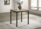Garza Space-Saving Dining Table & 5-Piece Sets - Greige Oak Top, Black Metal Frame & Leatherette Chairs – view 1