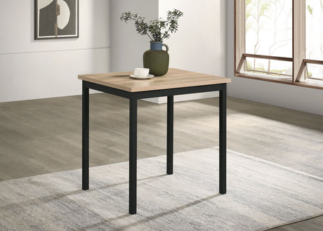 Garza Space-Saving Dining Table & 5-Piece Sets - Greige Oak Top, Black Metal Frame & Leatherette Chairs – view 1