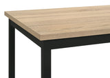 Garza Space-Saving Dining Table & 5-Piece Sets - Greige Oak Top, Black Metal Frame & Leatherette Chairs – view 9