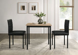 Garza Space-Saving Dining Table & 5-Piece Sets - Greige Oak Top, Black Metal Frame & Leatherette Chairs – view 12