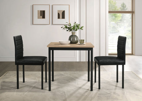 Garza Space-Saving Dining Table & 5-Piece Sets - Greige Oak Top, Black Metal Frame & Leatherette Chairs – view 12