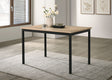 Garza Space-Saving Dining Table & 5-Piece Sets - Greige Oak Top, Black Metal Frame & Leatherette Chairs - lifestyle