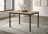 Garza Space-Saving Dining Table & 5-Piece Sets - Greige Oak Top, Black Metal Frame & Leatherette Chairs - lifestyle