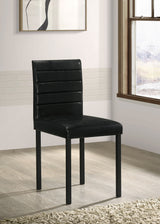 Garza Space-Saving Dining Table & 5-Piece Sets - Greige Oak Top, Black Metal Frame & Leatherette Chairs - lifestyle