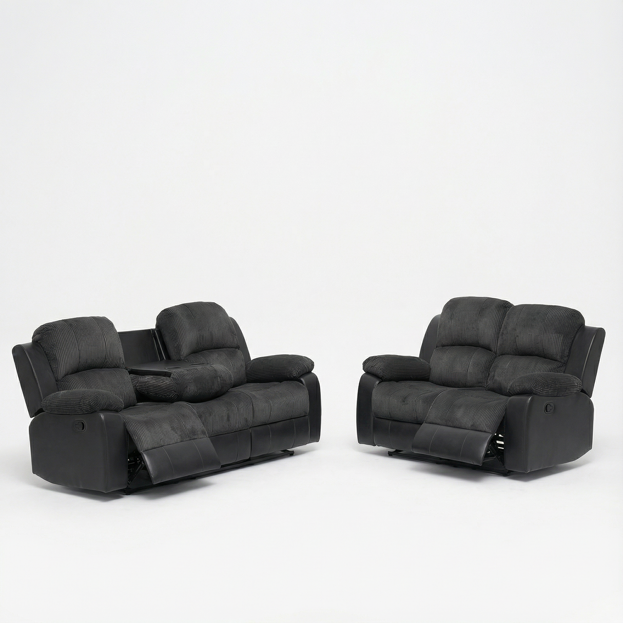 Bloom Love Seat & Sofa Set Recliner with Console Cup Holders