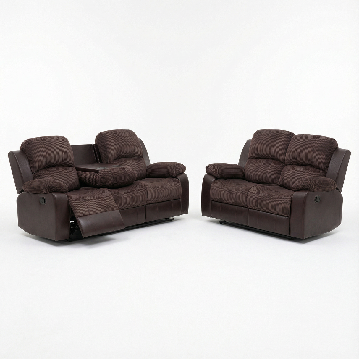 Bloom Love Seat & Sofa Set Recliner with Console Cup Holders
