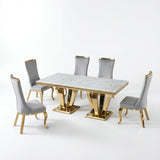 Vanessa Marble Dining Table Set with Chairs