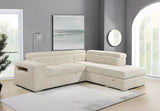 Front view of brown corduroy and faux leather manual reclining sofa set.