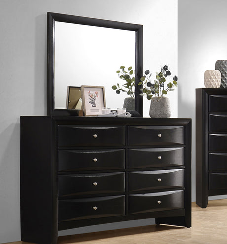 Briana Bookcase Storage Bed & Bedroom Sets - 8 Drawers & Drop-Down Rail Storage in Black, Queen to California King - lifestyle