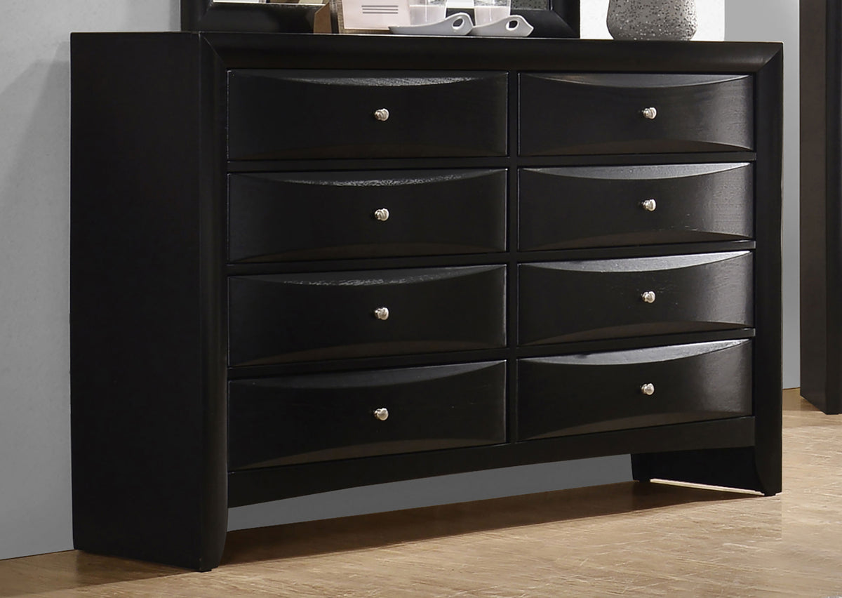 Briana Bookcase Storage Bed & Bedroom Sets - 8 Drawers & Drop-Down Rail Storage in Black, Queen to California King - lifestyle