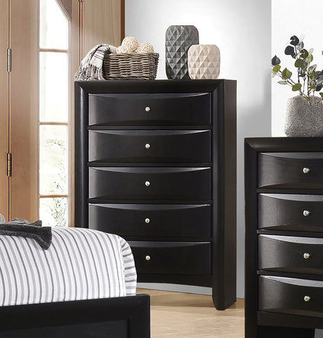 Briana Bookcase Storage Bed & Bedroom Sets - 8 Drawers & Drop-Down Rail Storage in Black, Queen to California King - lifestyle