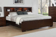 Jessica LED Platform Bed & Bedroom Sets - Panel or Bookcase Headboard in Cappuccino with Silver-Tone Pulls - lifestyle
