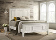 Sandy Beach Carved Panel or Storage Bed & Bedroom Sets - Coastal Cream White with Brushed Nickel Hardware - lifestyle