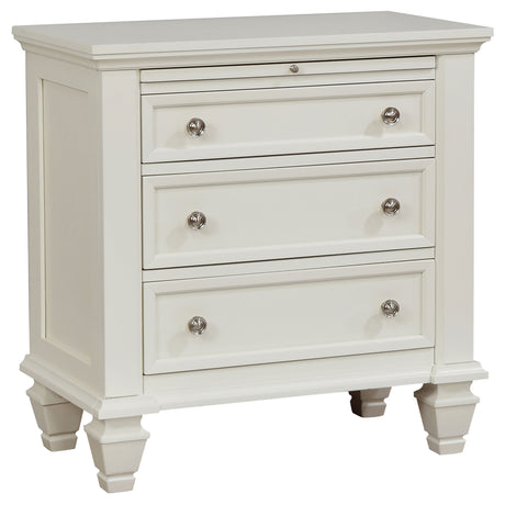 Sandy Beach Carved Panel or Storage Bed & Bedroom Sets - 3-Drawer Nightstand