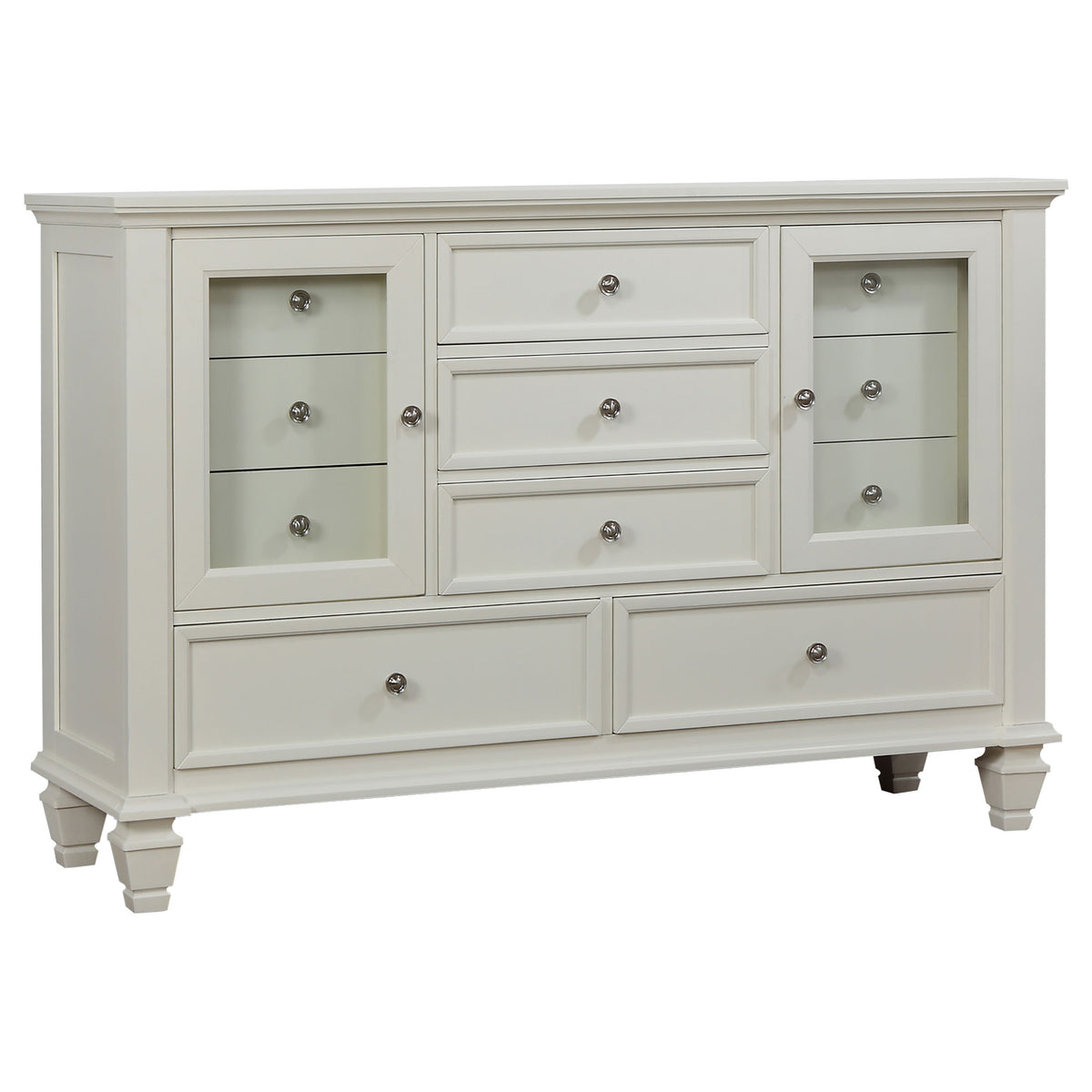 Sandy Beach Carved Panel or Storage Bed & Bedroom Sets - 11-Drawer Dresser