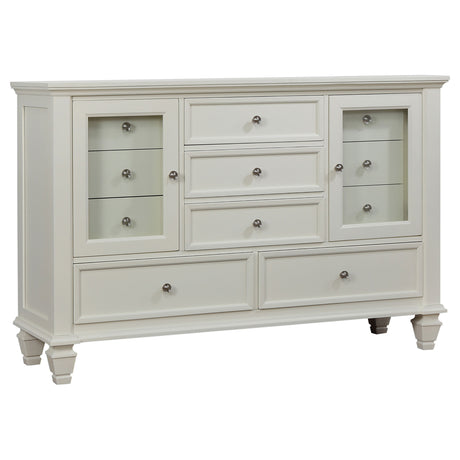 Sandy Beach Carved Panel or Storage Bed & Bedroom Sets - 11-Drawer Dresser