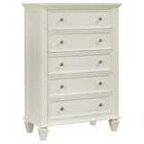 Sandy Beach Carved Panel or Storage Bed & Bedroom Sets - 5-Drawer Chest