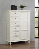 Sandy Beach Carved Panel or Storage Bed & Bedroom Sets - Coastal Cream White with Brushed Nickel Hardware - lifestyle