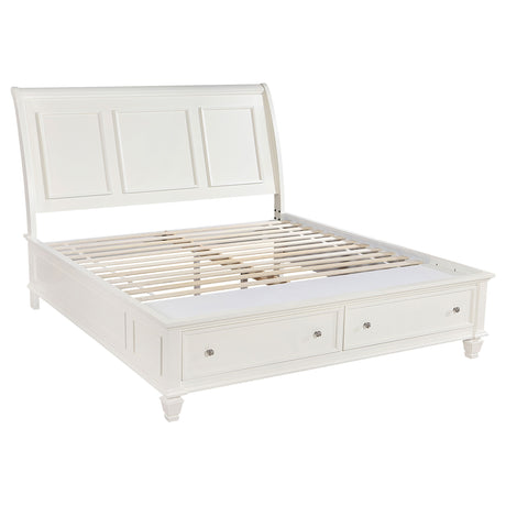 Sandy Beach Carved Panel or Storage Bed & Bedroom Sets - Eastern King Storage Bed Only