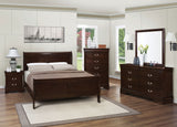 Louis Philippe Sleigh Bed & Bedroom Sets - 5pcs- Full Bed + Nightstand + Dresser + Mirror + Chest